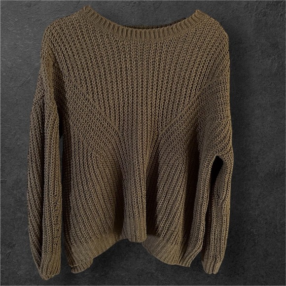 SO Sweaters - Braided Cable ChenillePullover XXL (Junior Sizing) Green‎ Sweater